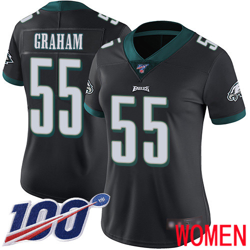 Women Philadelphia Eagles #55 Brandon Graham Black Alternate Vapor Untouchable NFL Jersey Limited Player 100th